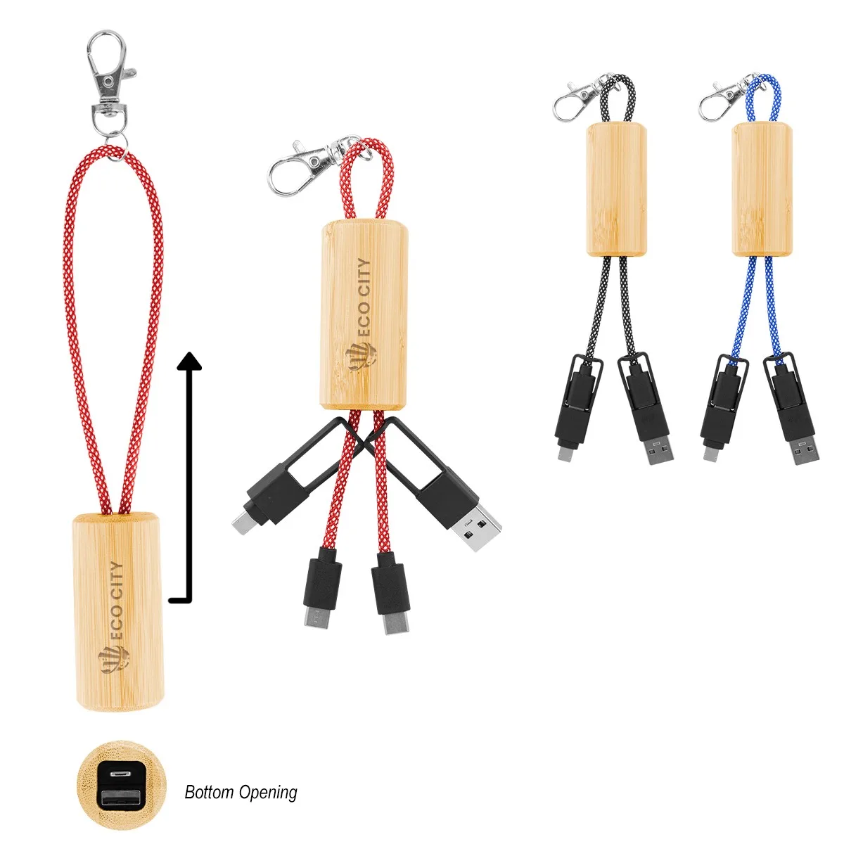 Bamboo Slider Multi-chargin Cables view 2