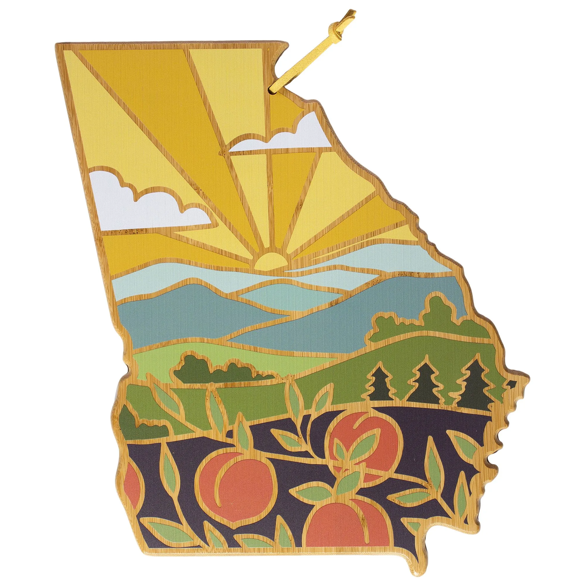 Georgia State Shaped Cutting & Serving Board w/Artwork by Summer Stokes view 2