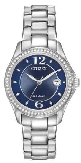 Citizen® Ladies Silhouette Crystal Eco-Drive® Watch w/Blue Dial & Brilliant Crystals