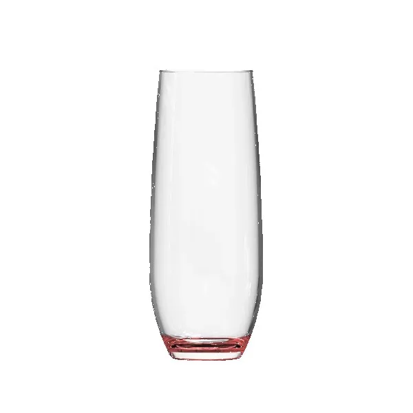 Jubilee 9oz Stemless Champagne Flute Glass with Color Bottom view 2