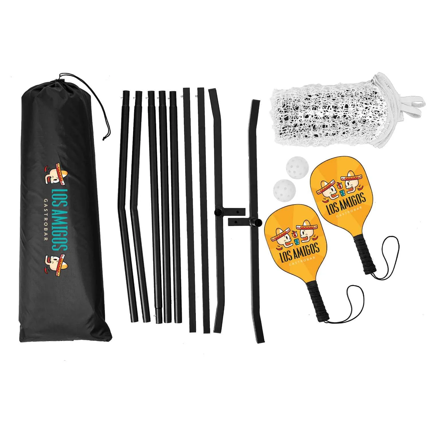 Pickleball Set Plus with Net, Double-Sided Paddles view 4