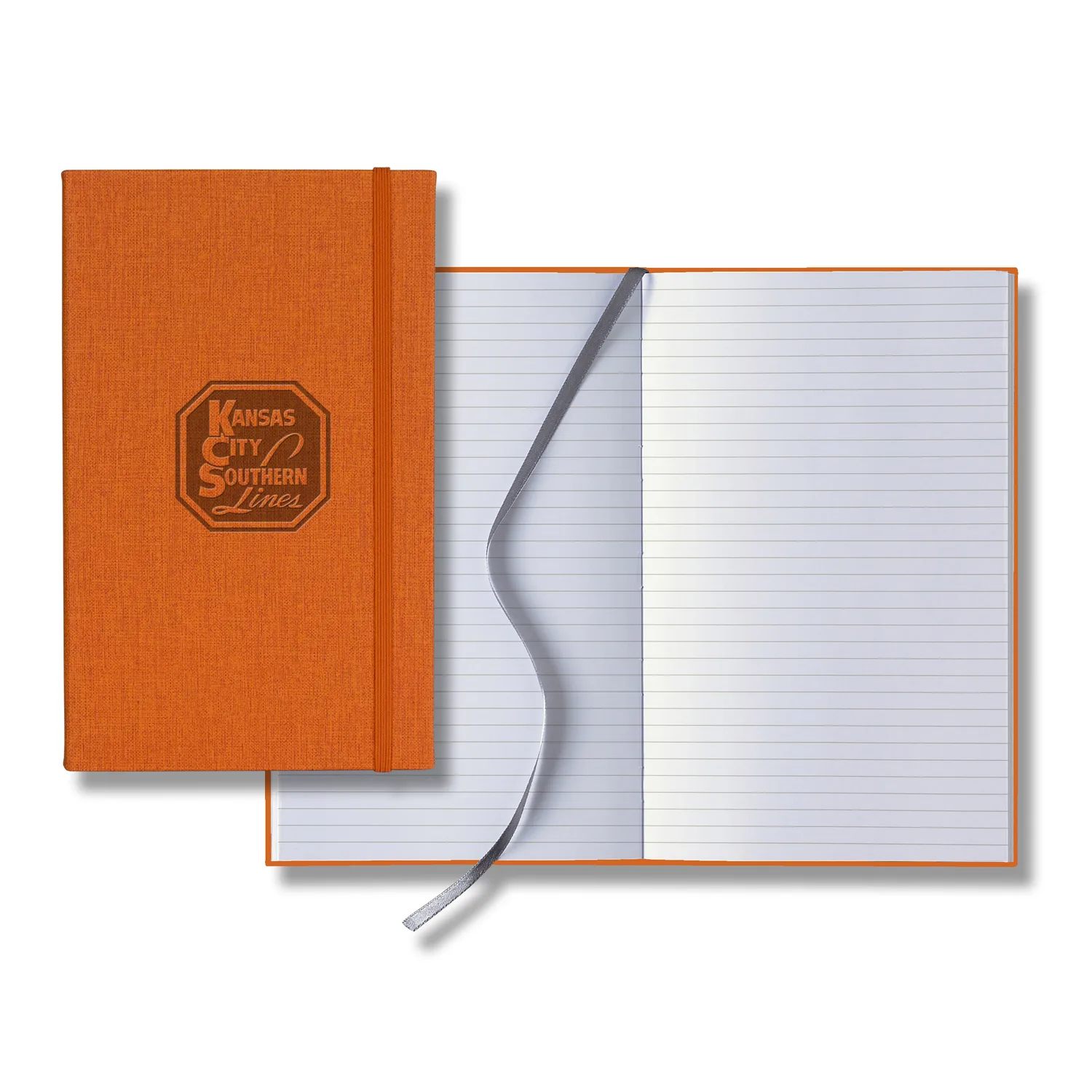 Castelli Linen Banded Medio Lined White Page Journal view 6