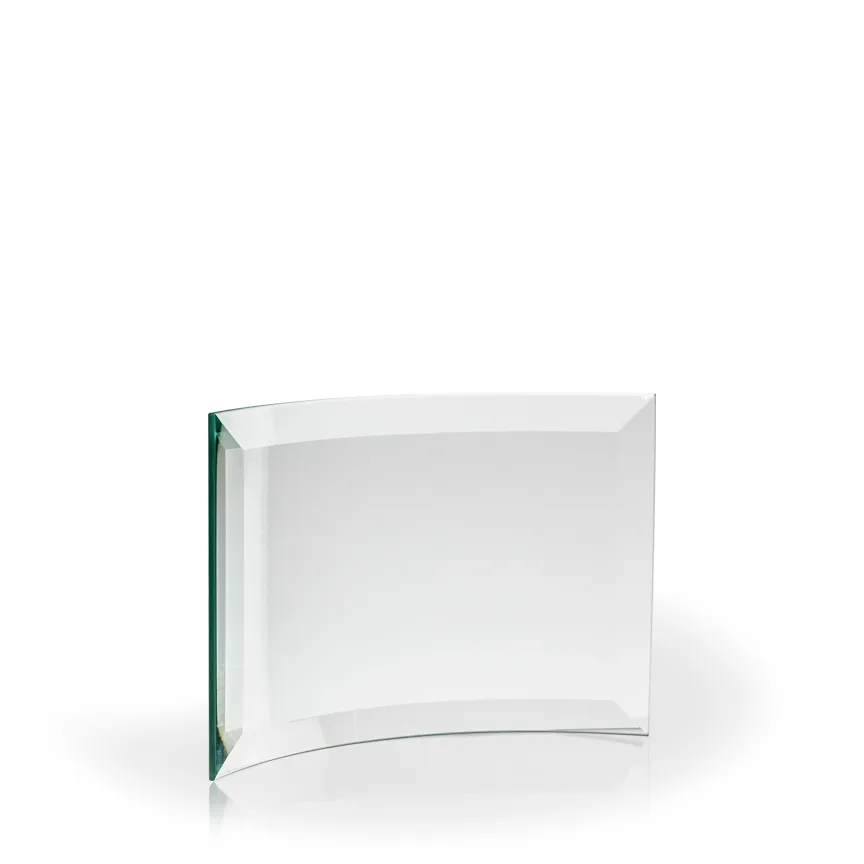 Piedmont Beveled Crescent Jade Glass Award, 6"x8" view 2