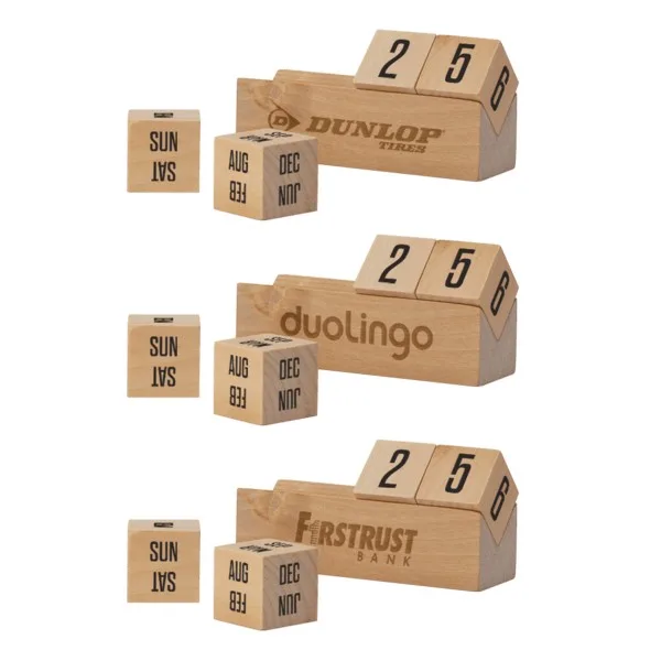 Boa 4" Laser Engraved Wooden Perpetual Calendar view 2