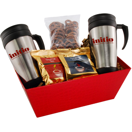 Tray w/Mugs and Mini Pretzels