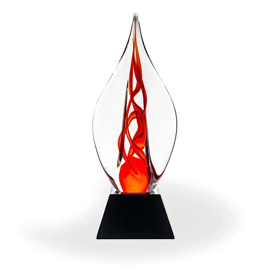 Avondale Art Glass Award - Black Pyramid Base view 2