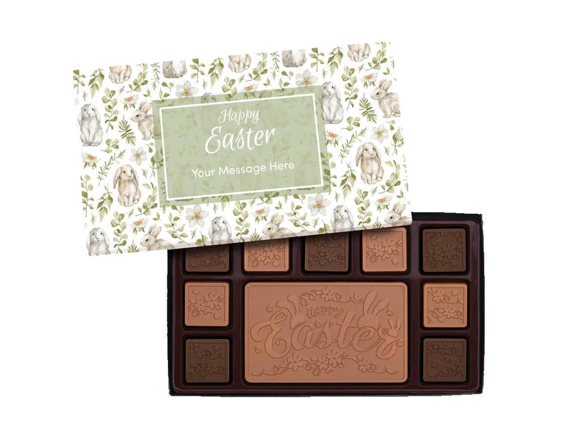 Happy Easter 19-Piece Chocolate Gift Set with Personalized Packaging