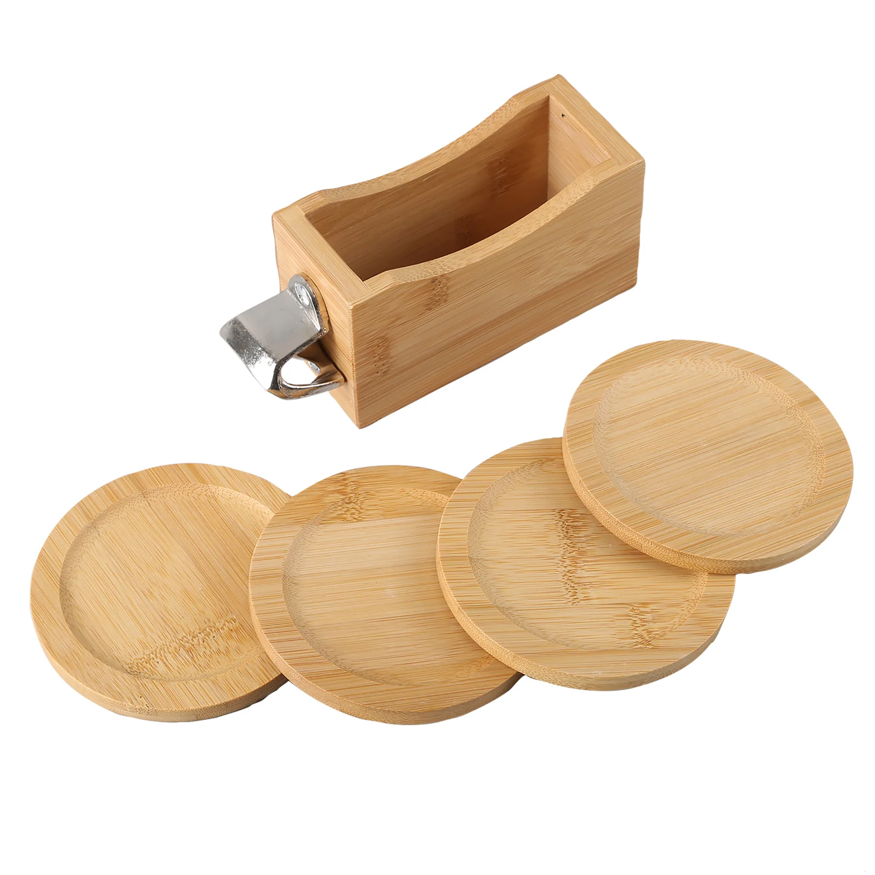 Bamboo Coaster Set w/ Bottle Opener view 2