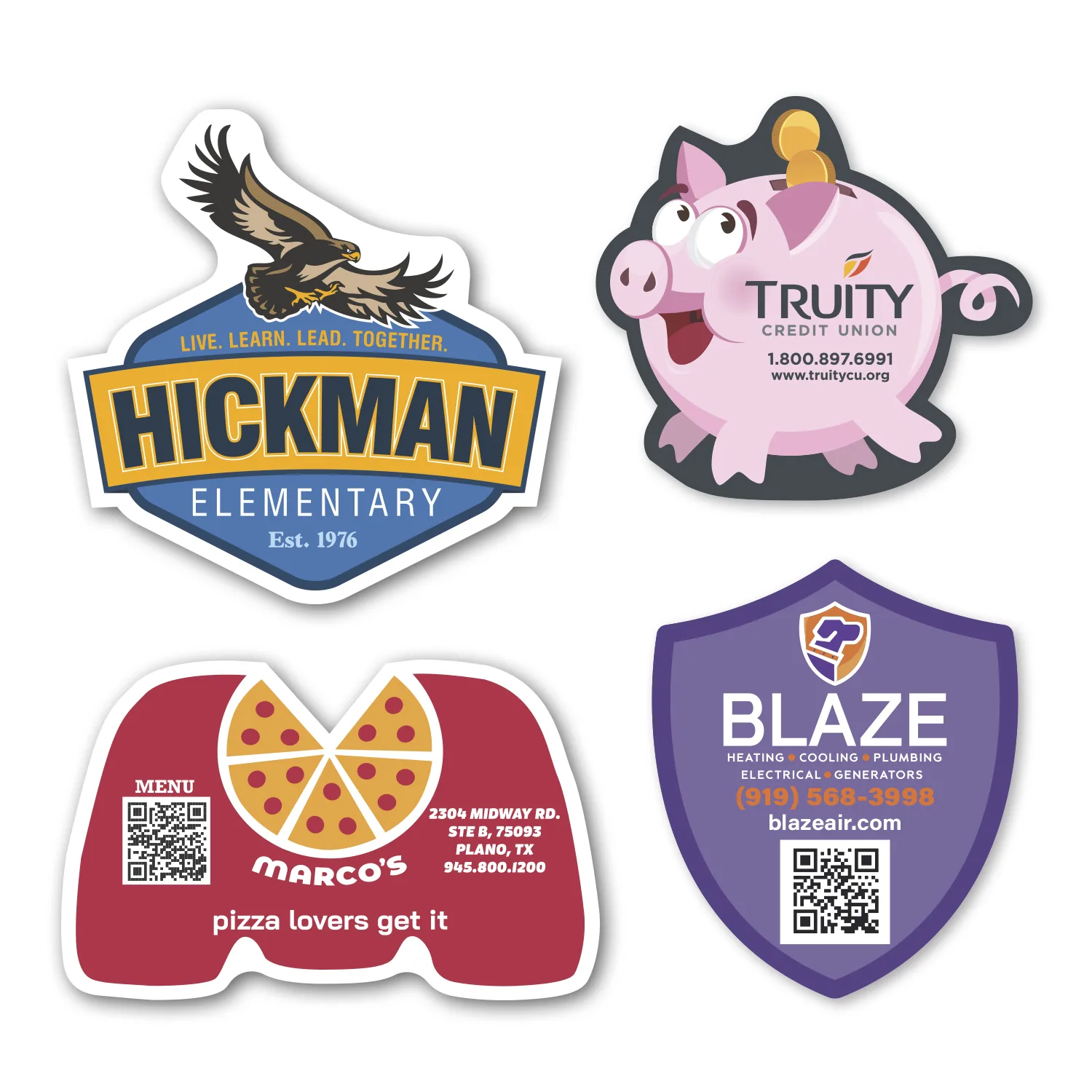 Custom Corner Flat Flexible Magnet up to 29 Sq In