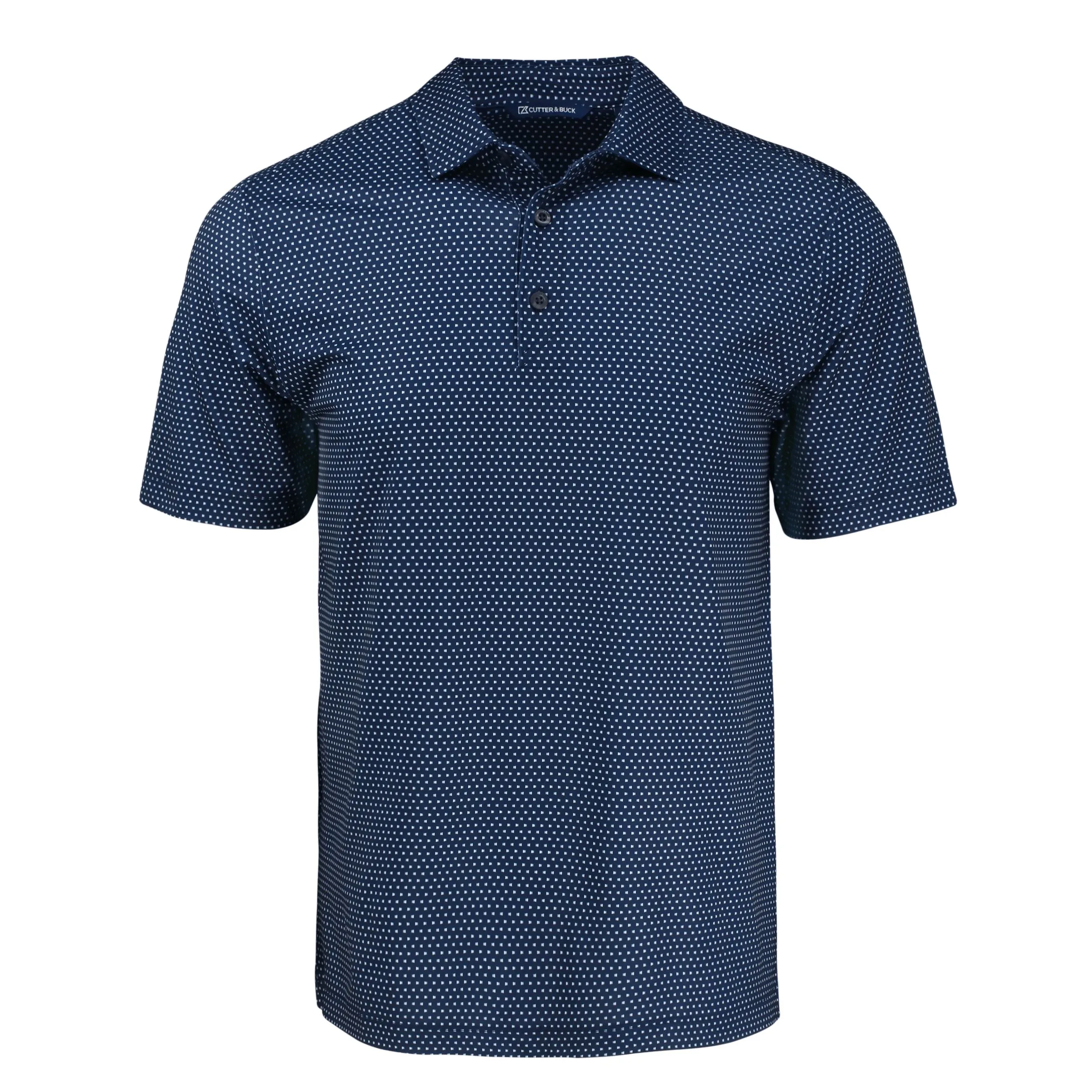 Cutter & Buck Pike Eco Shadow Check Print Recycled Mens Polo view 4