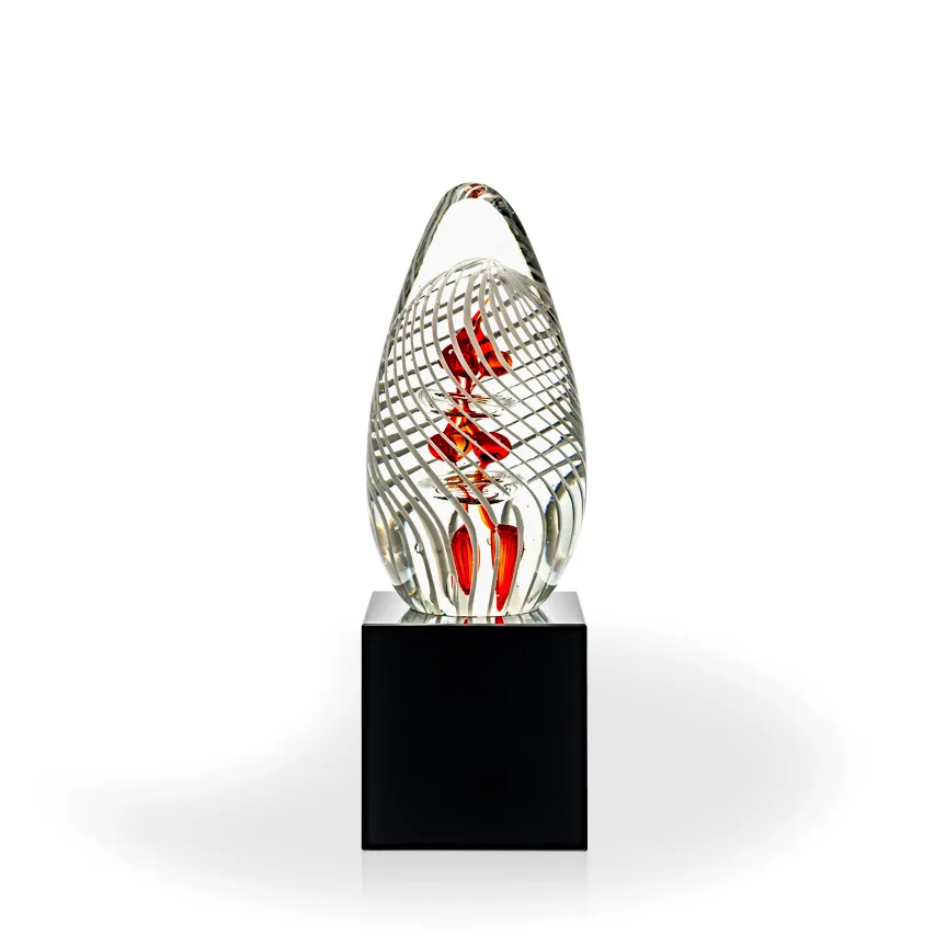 Ada Art Glass Award - Black Cube view 2