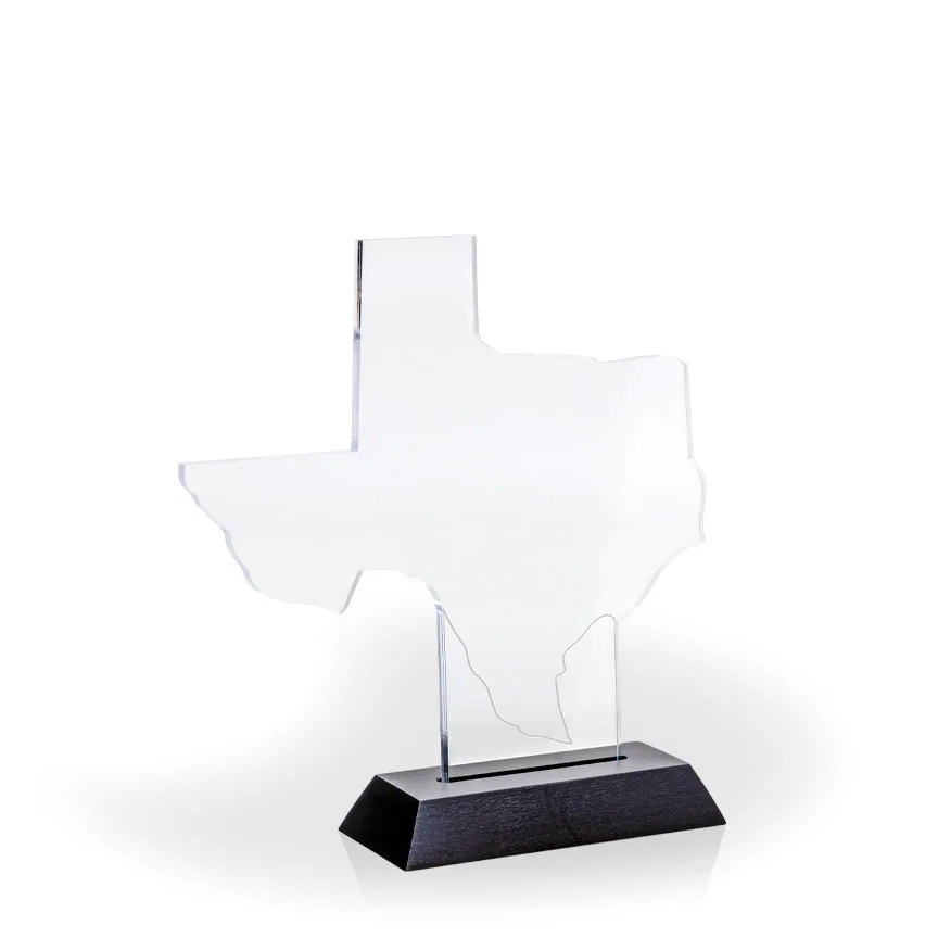Texas Award with Black Wood Base - UV Print view 2