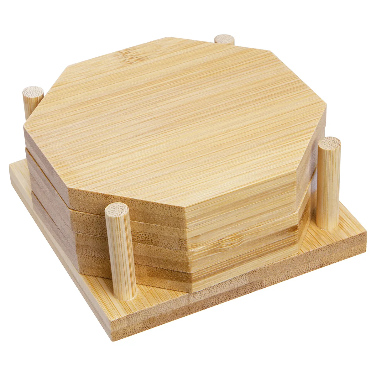 Bamboo 4-Piece Coaster Set view 2