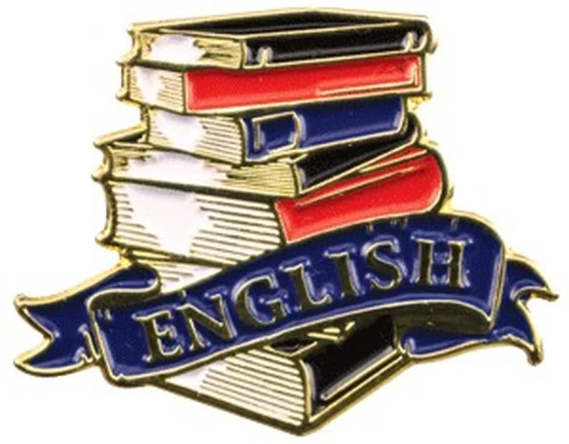 Bright Gold Educational English Lapel Pin (1-1/8")