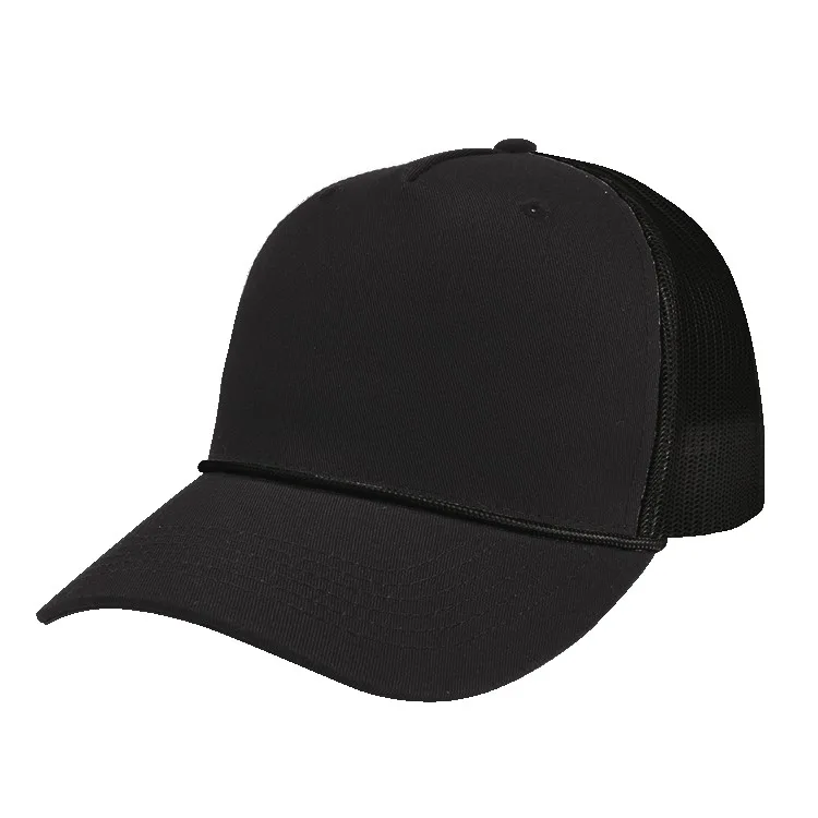 5-Panel Low-Profile Traditional Fit Mesh Back Cap with Rope Cap view 7