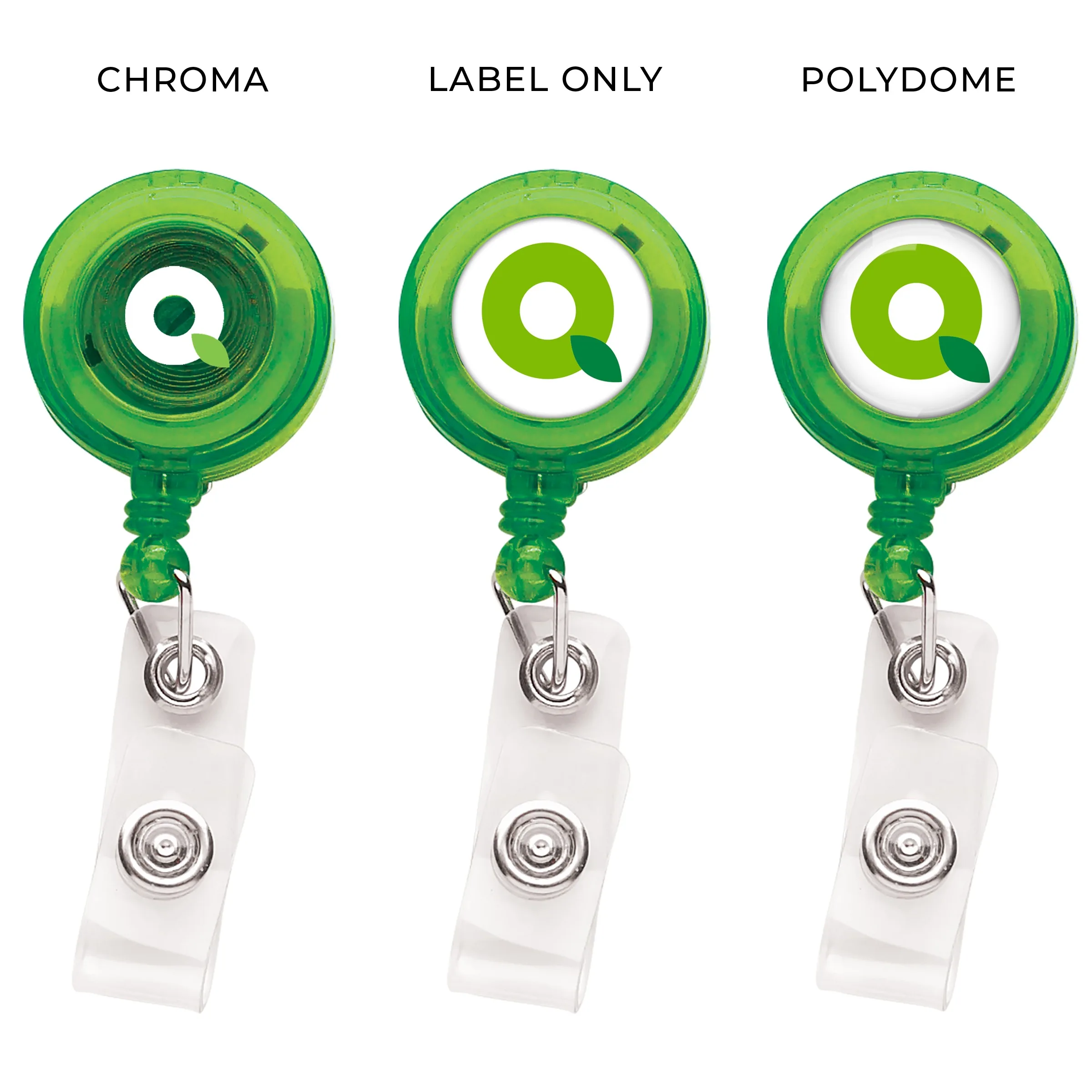 Front, translucent green