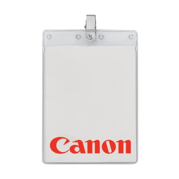 4" x 6" Printed Large Vertical Vinyl Pouch with Bulldog Clip view 2