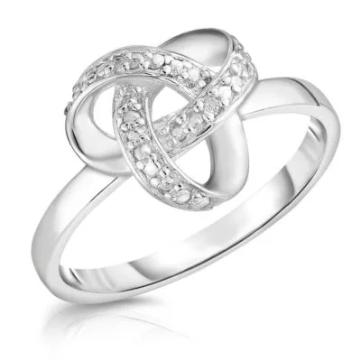 Jilco Inc Diamond Love Knot Ring - Size 8