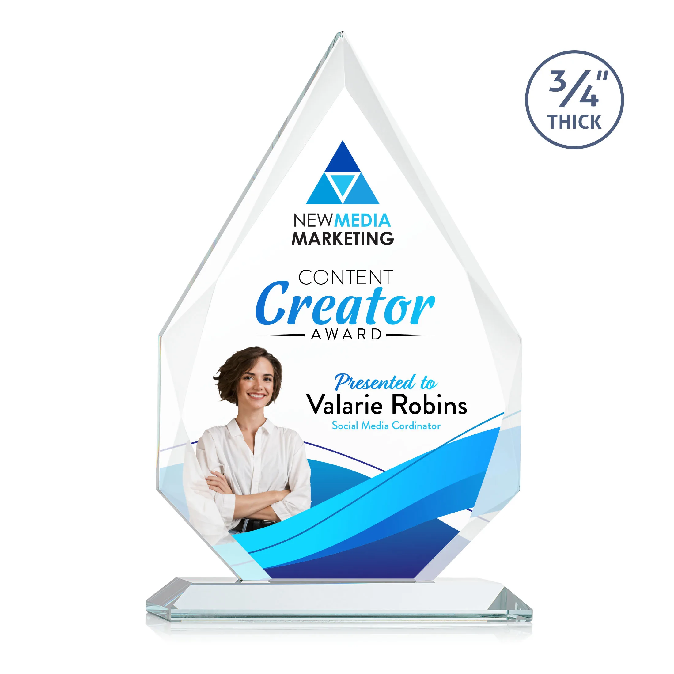VividPrint™, Standard base, Clear, 7.375" x 11.75" x 3"