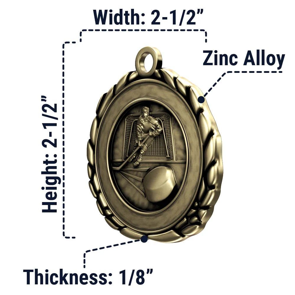 Hockey Quali-Craft Medallion (2-1/2") view 2
