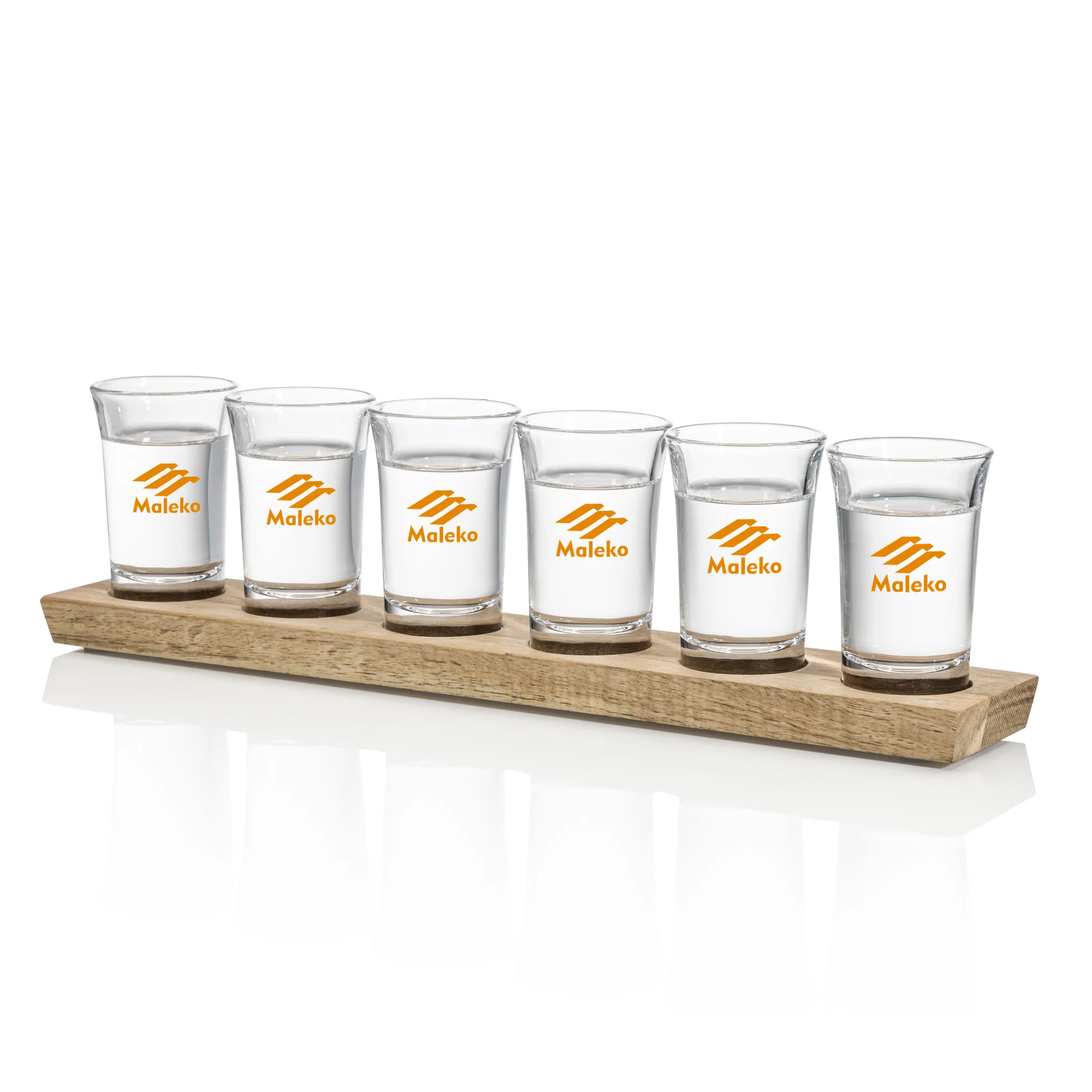 Shot Glasses Set on Acacia — Shot Glasses Set on Acacia