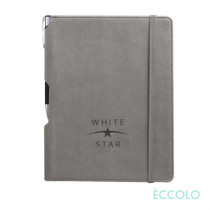 Journal & Clicker Pen, Gray/Silver