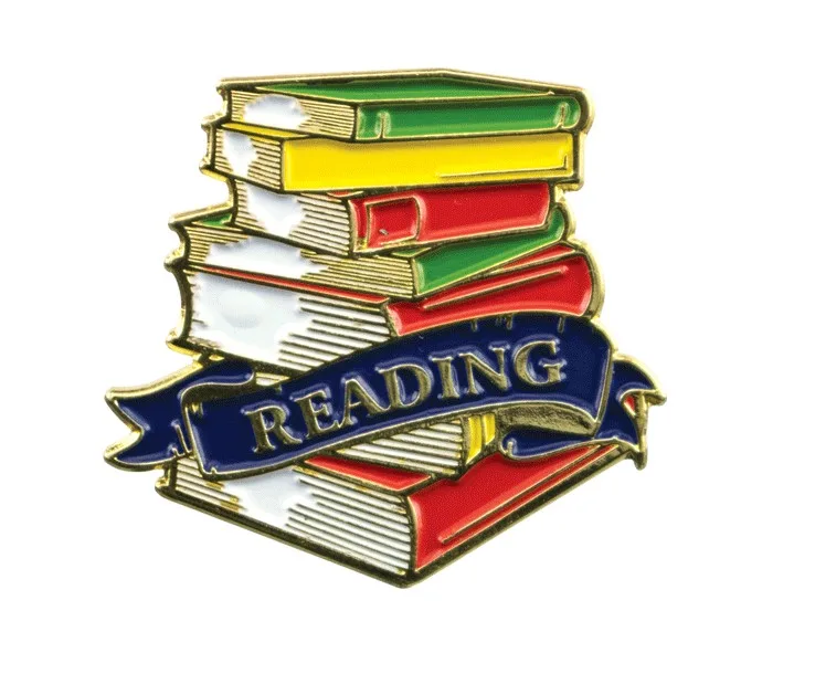 Bright Gold Educational Reading Lapel Pin (1-1/8")