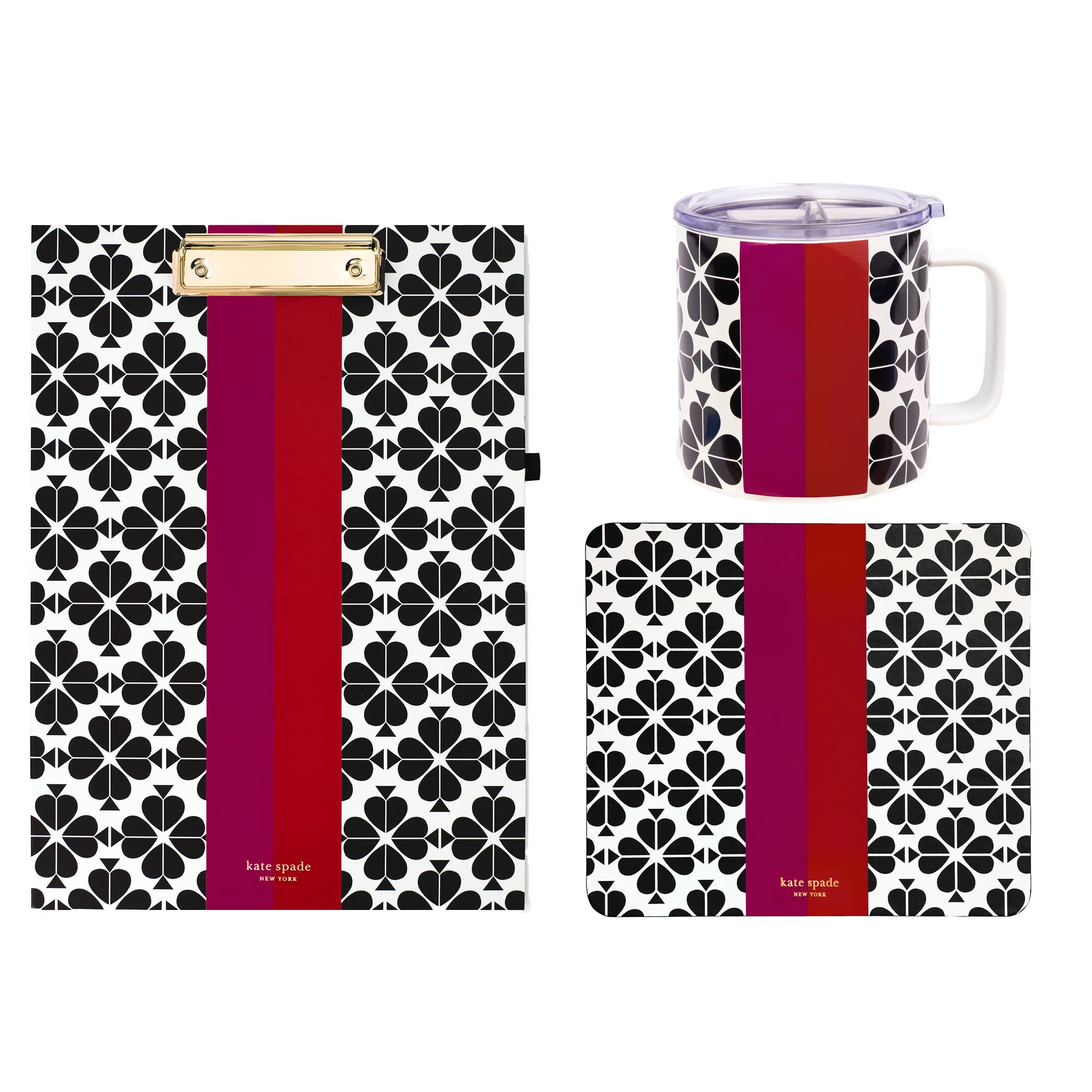kate spade new york Signature Style Trio Office Bundle - Black Spade Flower