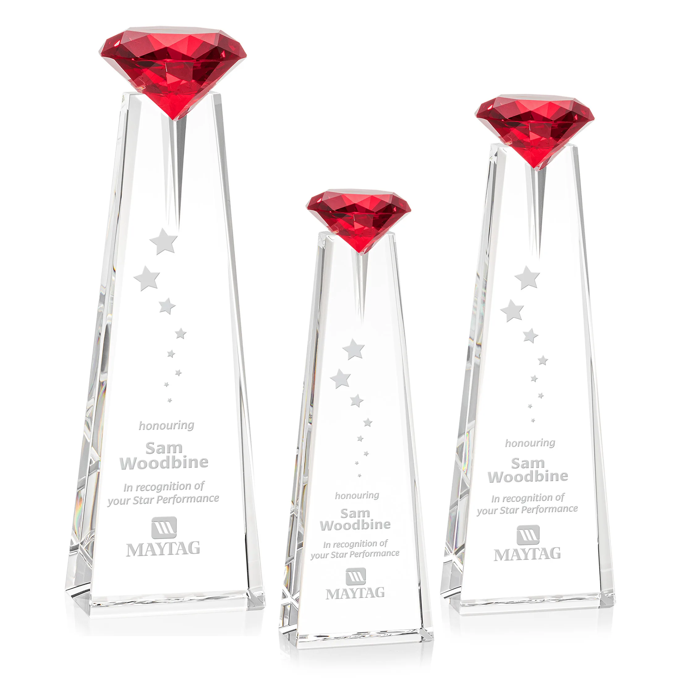 Deep Etch, Clear, Ruby