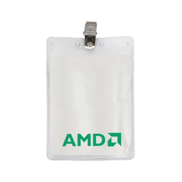 3" x 4" Printed Vertical Vinyl Pouch with Bulldog Clip view 2