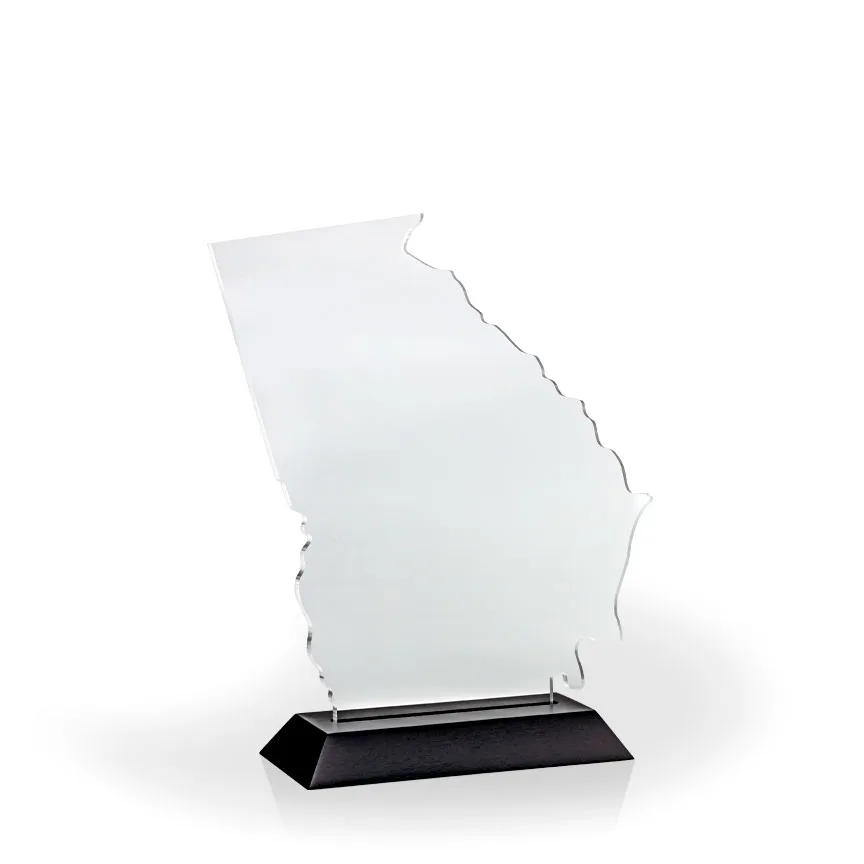 Georgia Award with Black Wood Base - Engraved view 2