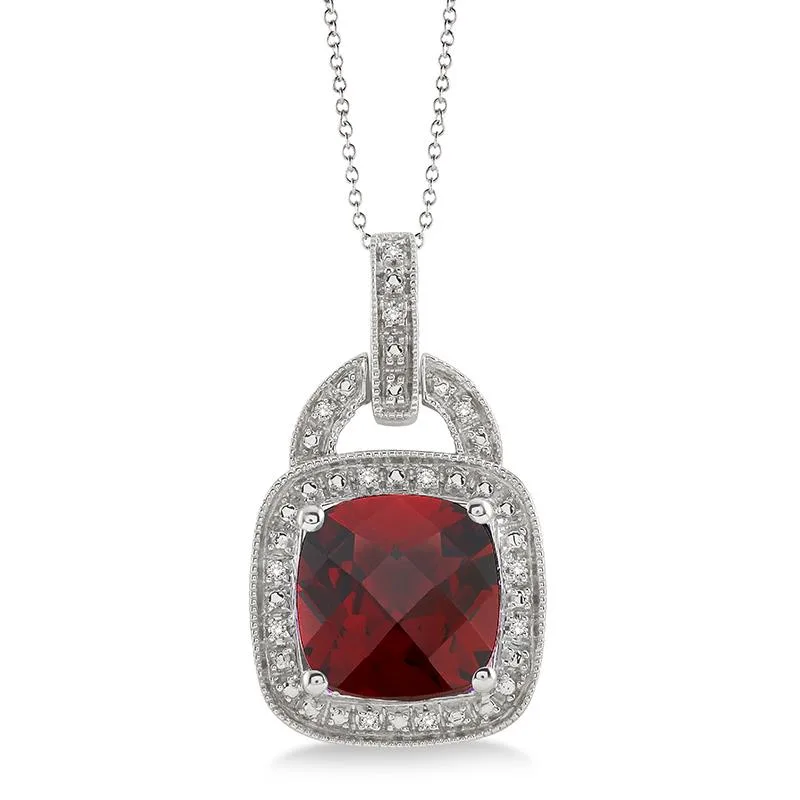 Jilco Inc Garnet And Diamond Pendant