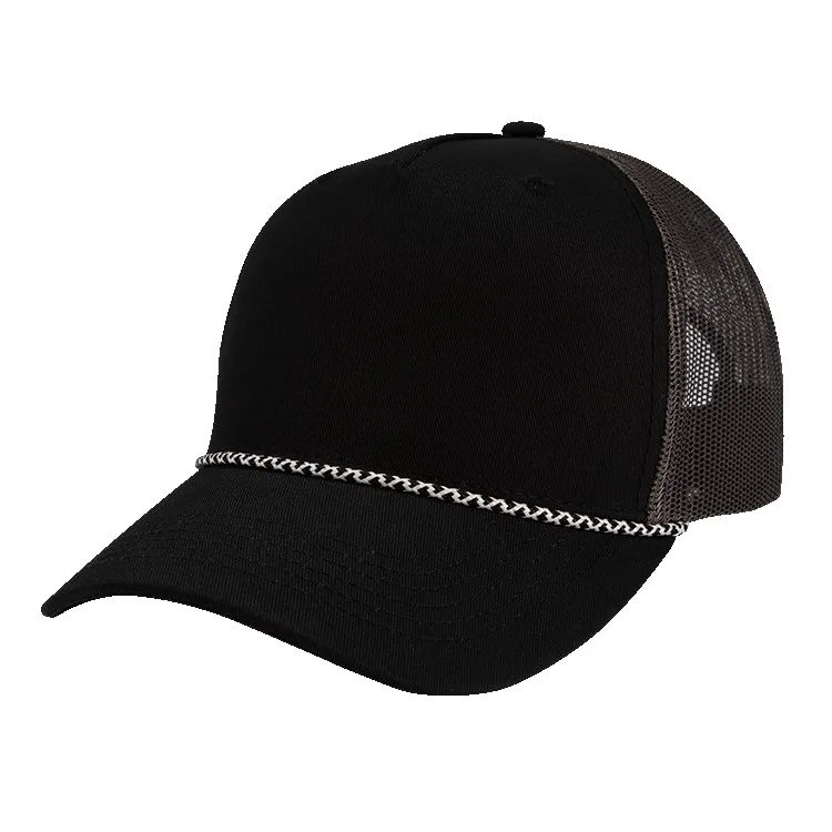 5-Panel Low-Profile Traditional Fit Mesh Back Cap with Rope Cap view 5