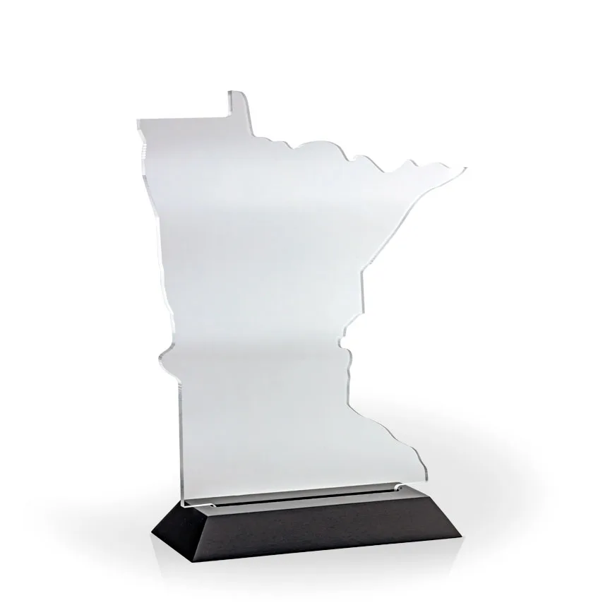 Minnesota Award with Black Wood Base - Engraved view 2