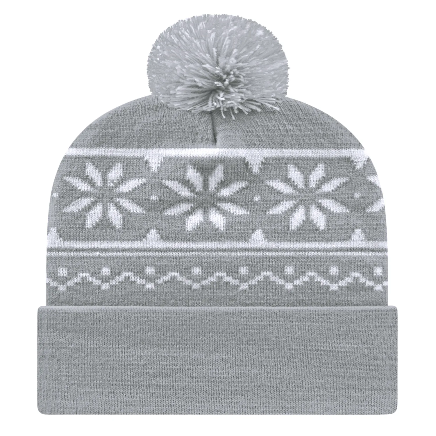 Snowflake Knit Cap with Cuff view 6