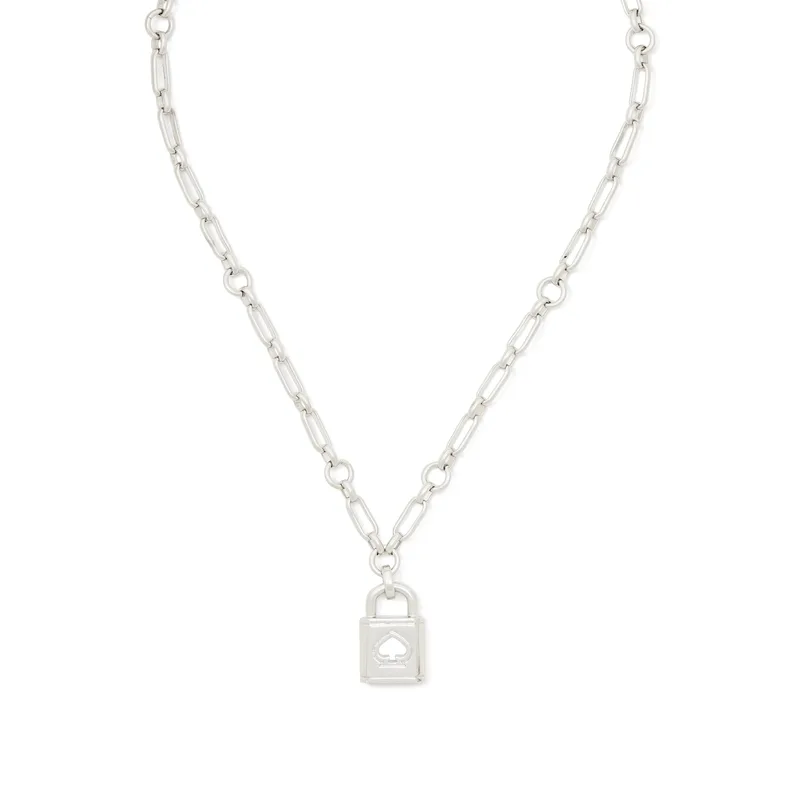 kate spade new york Lock And Spade Lock Pendant - Silver
