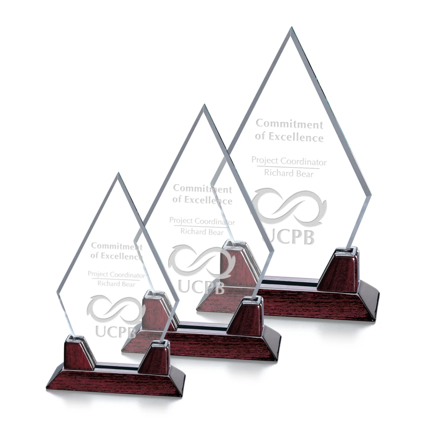 Sunrise Award - Starfire/Rosewood 8¾"