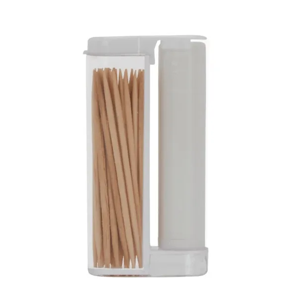 Wooden Toothpicks in a Rectangular Flip-Top Duo w/ Natural Lip Moisturizer view 3