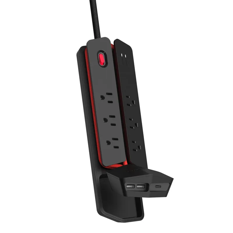 Monster Power Center Vertex 6 Ac Outlet Surge Protector Black