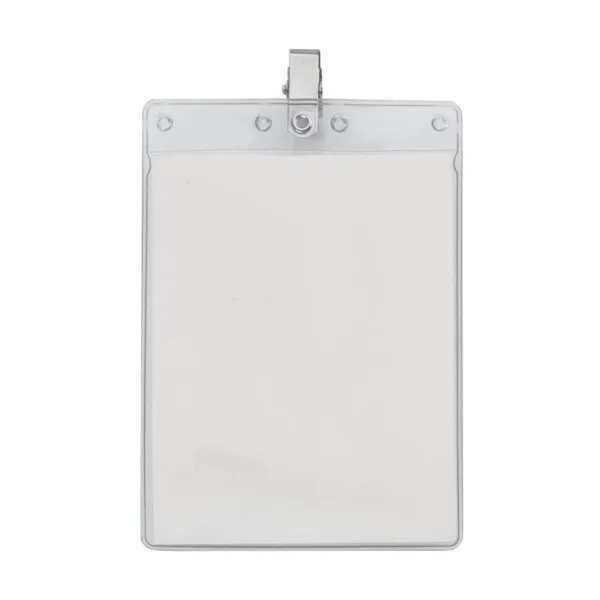 4" x 6" Blank Large Vertical Vinyl Pouch with Bulldog Clip view 2