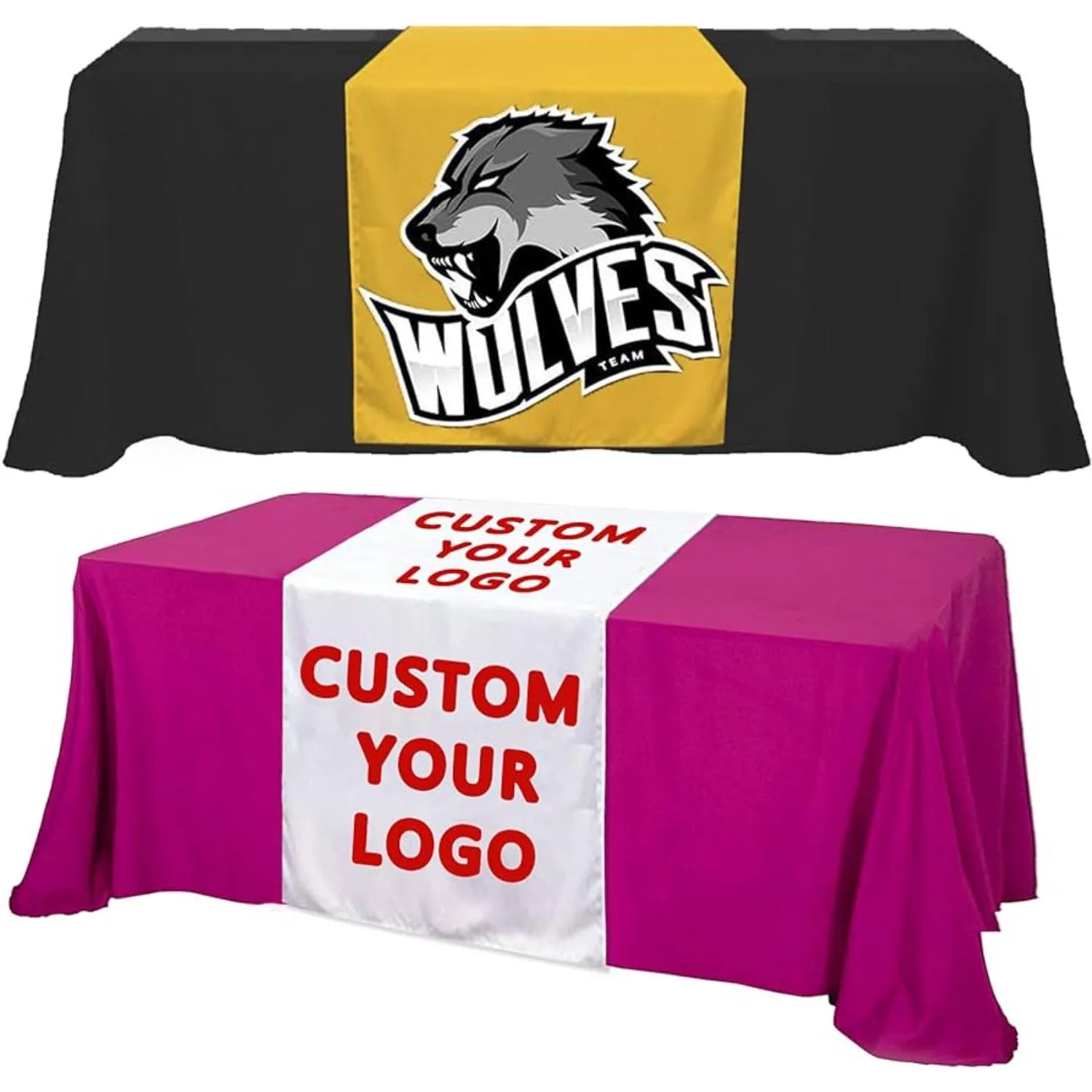 Custom 24" Wide Dye Sublimated Satin Table Runner view 2