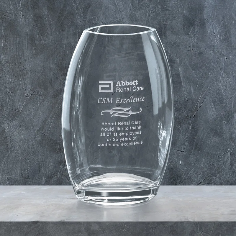 Clear Oval Vase 10-1/2"