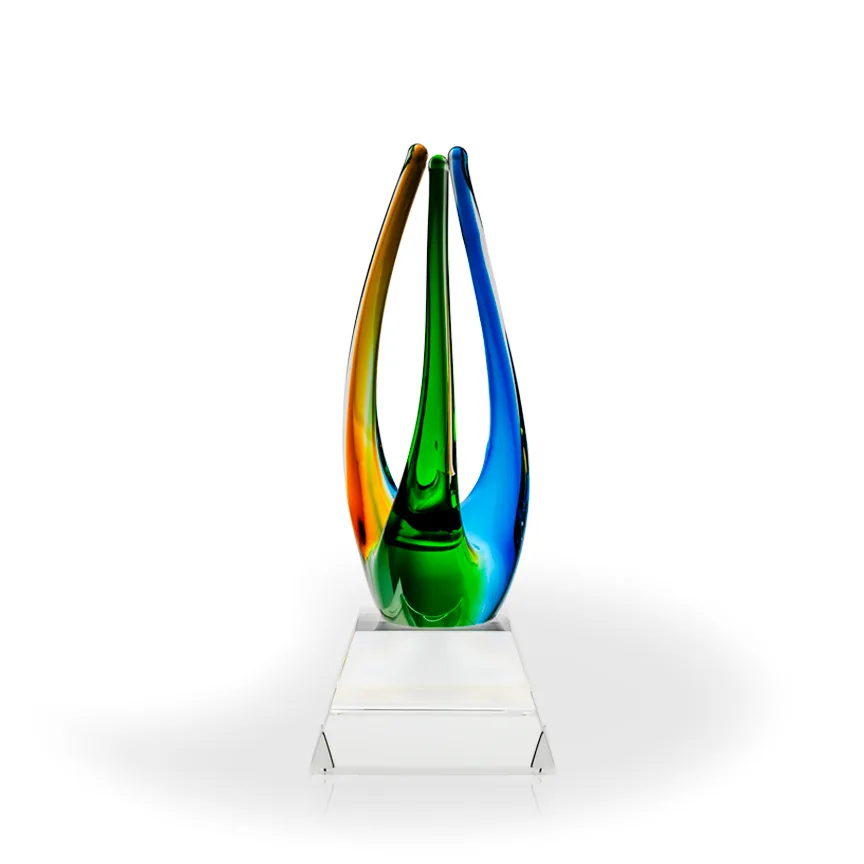 Owen Art Glass Award - Clear Pyramid Base view 2