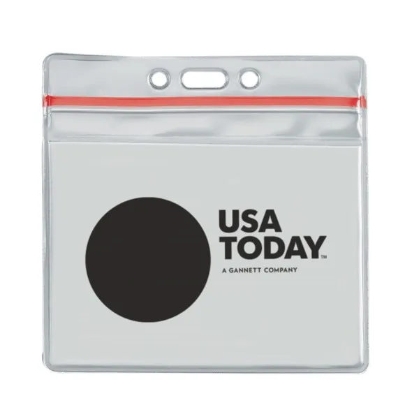 4" x 3" Printed Horizontal Vinyl Pouch with Zipper view 2