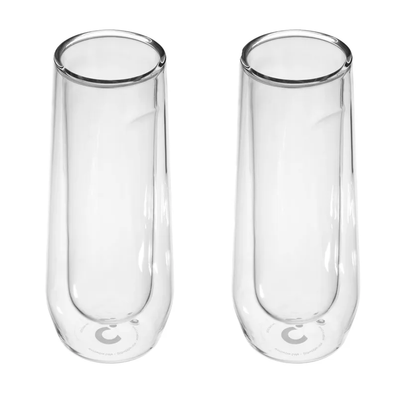 Corkcicle Glass Flute - 7Oz Double Pack - Clear