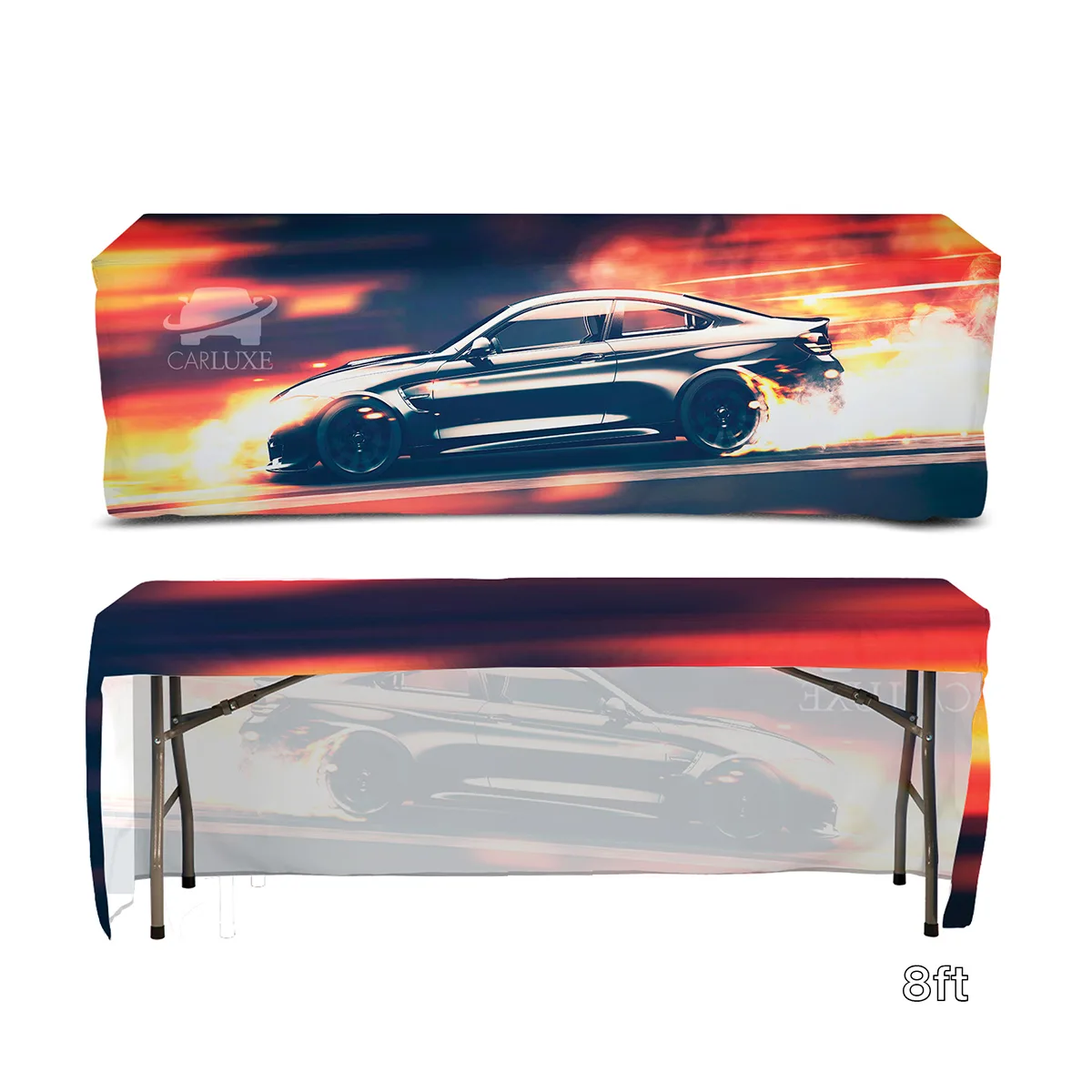 DisplaySplash 8' Fitted Open Back Table Cover