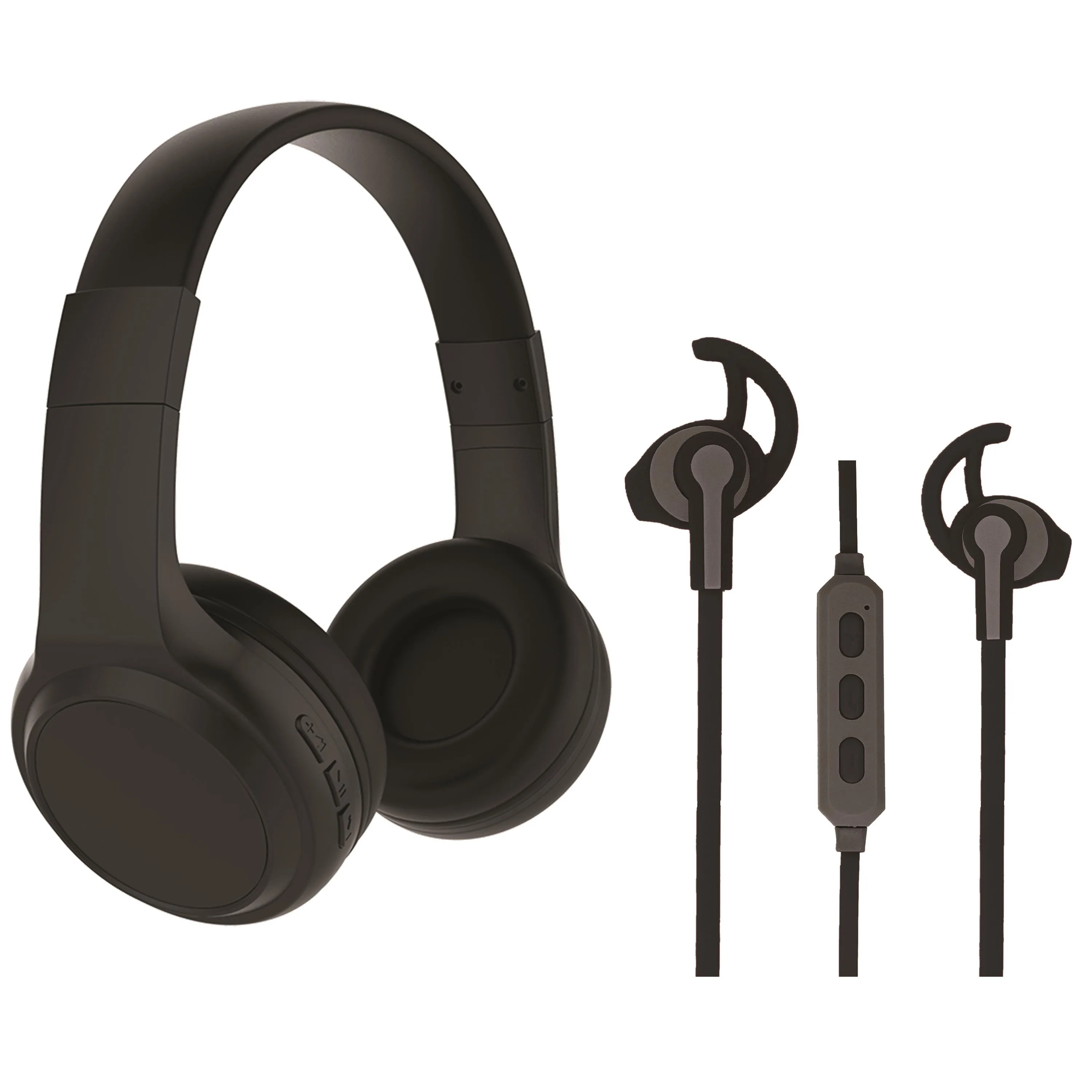 Supersonic® Bluetooth® Wireless Headphones & Earbuds Bundle (Black)