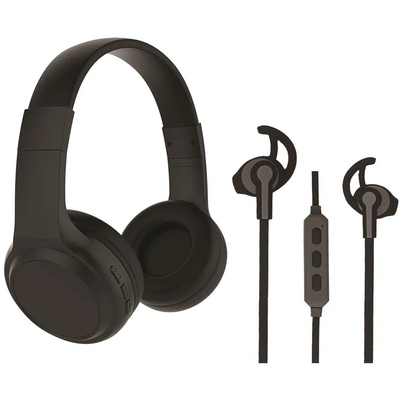 Supersonic® Bluetooth® Wireless Headphones & Earbuds Bundle (Black)