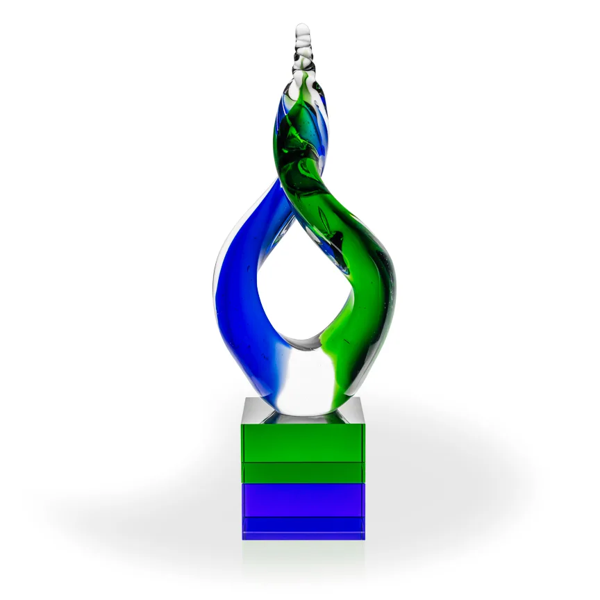Delphia Art Glass Award - Blue/Green Base view 2