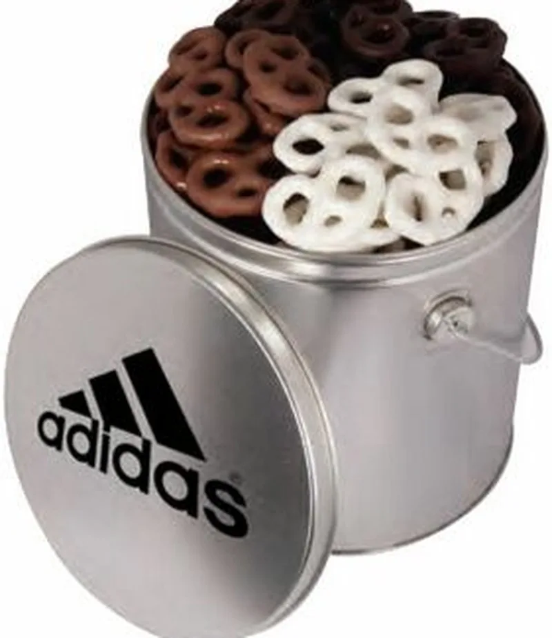 1 Gallon Tin w/ Mini Milk Chocolate, Dark Chocolate & Yogurt Pretzels